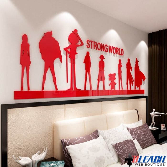 Sticker Mural One Piece Luffy - Décoration Anime 40x40cm - Vinyle Imperméable - Facile à Poser