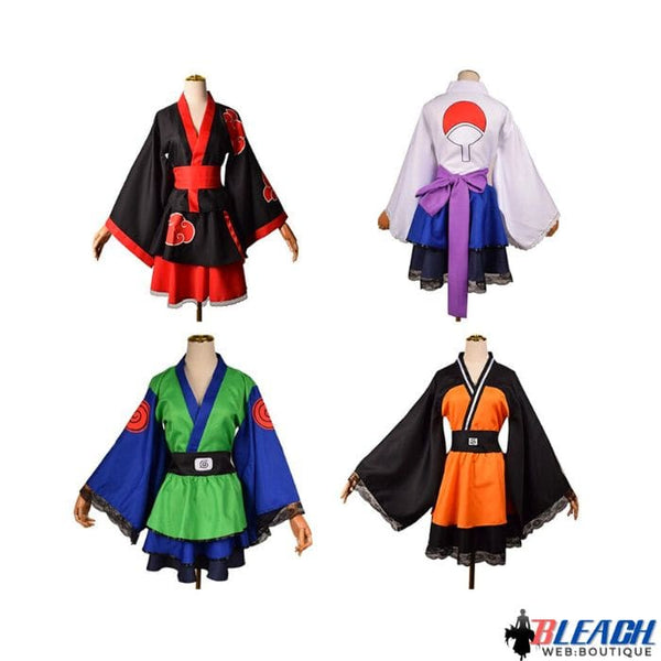 Kimono pour femmes à motif Konoha, Cosplay Naruto - Bleach Web