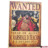 Poster One Piece Wanted Barbe Noire Marshall D. Teach - Bleach Web