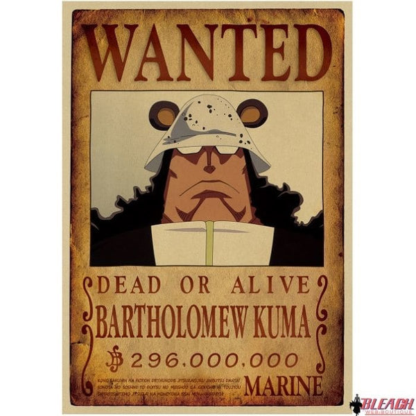 Poster Wanted One Piece Bartholomew Kuma - Bleach Web