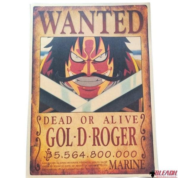 Poster Wanted One Piece Gol D. Roger - Bleach Web